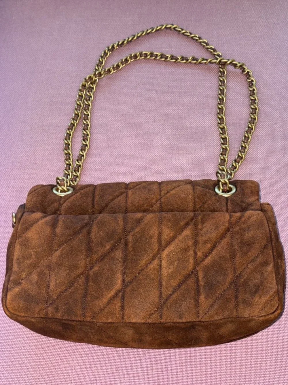 Coach Tabby Shoulder Bag 26 in Warm Brown Womens Suede Brass Hardware